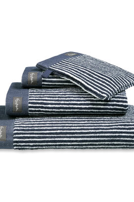 Vandyck Home Petit Ligne Blue Ink Handdoek 60x110