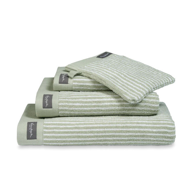 Vandyck Home Petit Ligne Smoke Green Gastendoekje 30x50 Vandyck Home Petit Ligne Smoke Green Gastendoekje 30x50