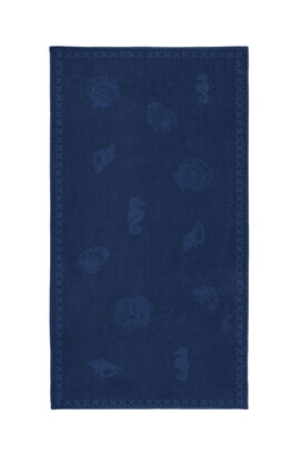 Seahorse Strandlaken Shells Navy 100x200