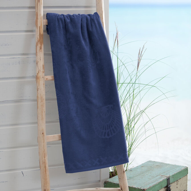 Seahorse Strandlaken Shells Navy 100x200 Seahorse Strandlaken Shells Navy 100x200