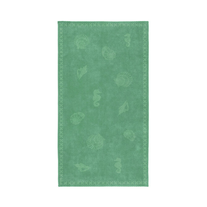 Seahorse Strandlaken Shells Jade Green 100x200
