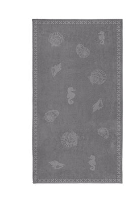 Seahorse Strandlaken Shells Grey 100x200