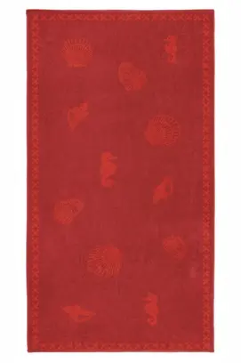 Seahorse Strandlaken Shells Red 100x200