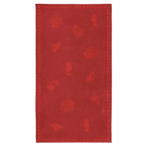 Seahorse Seahorse Strandlaken Shells Red 100x200 afbeelding