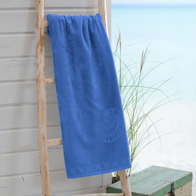 Seahorse Strandlaken Shells Blue 100x200 Seahorse Strandlaken Shells Blue 100x200