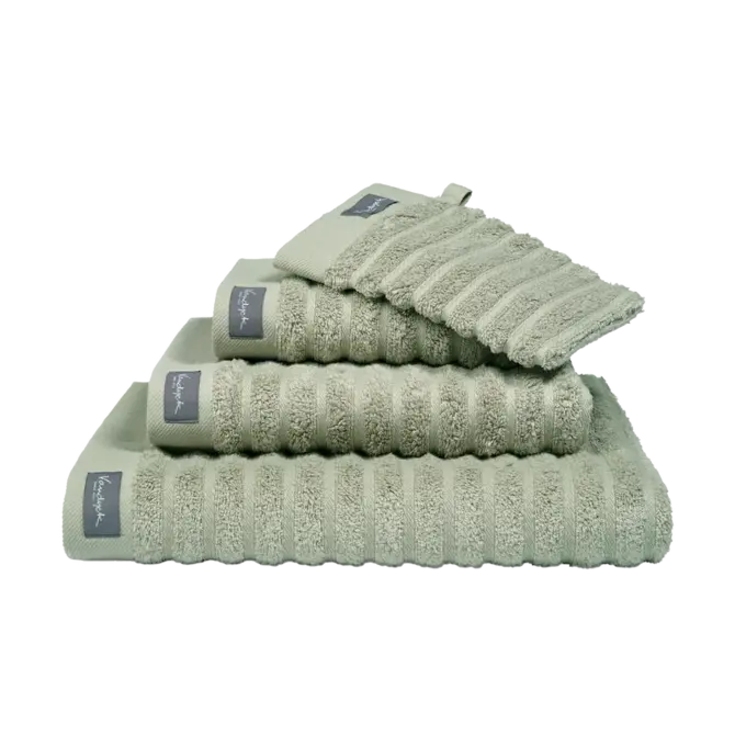 Vandyck Home Wave Smoke Green Douchelaken 70X140 Vandyck Home Wave Smoke Green Douchelaken 70X140