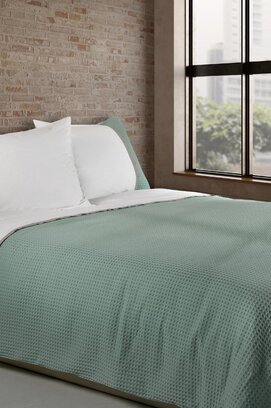 Dommelin Kussensloop Bari Percal 200TC Spargroen-Muisgrijs 60 x 70 cm