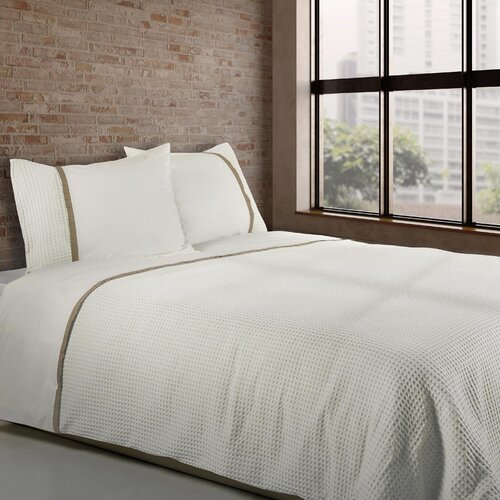 Dommelin Dommelin Dekbedovertrek Bari Percal 200TC Ecru-Kaki 140x200/220 cm afbeelding