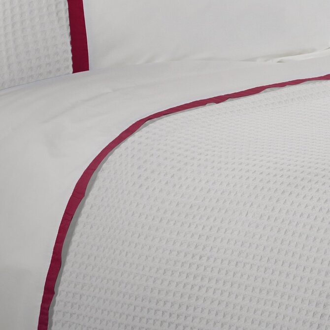 Dommelin  Dekbedovertrek Bari Percal 200TC Wit-Cherry 240x200/220 cm