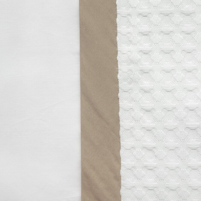 Dommelin Dekbedovertrek Bari Percal 200TC Wit-Kaki 140x200/220