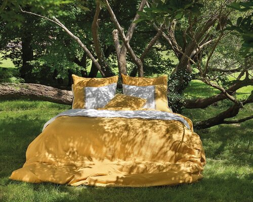 Dommelin Dommelin Dekbedovertrek Bari Percal 200TC Ecru-Ambergeel 140x200/220 cm afbeelding
