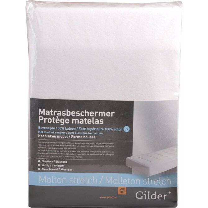 Gilder Molton Stretch Wit 180x210/200x220 Gilder Molton Stretch Wit 180x210/200x220