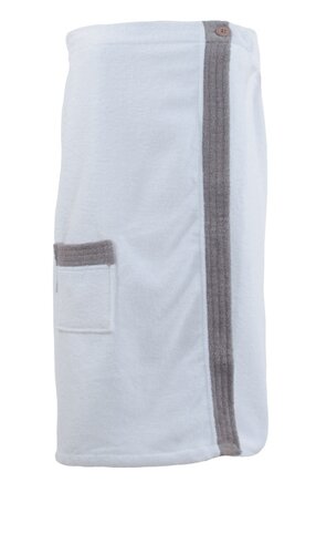 Carl Ross Carl Ross saunakilt dames 80100 white/platin 80x140cm afbeelding