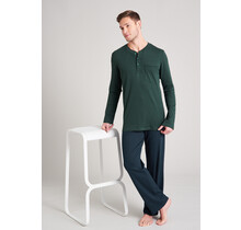 Schiesser heren pyjama lang 175640 dark green 54