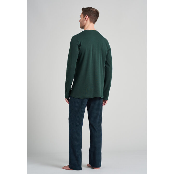 Schiesser heren pyjama lang 175640 dark green 54 Schiesser heren pyjama lang 175640 dark green 54