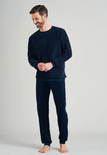 Schiesser Schiesser heren pyjama lang 175605 nachtblauw 58 afbeelding