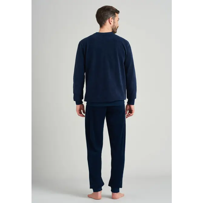 Schiesser heren pyjama lang 175605 nachtblauw 58 Schiesser heren pyjama lang 175605 nachtblauw 58