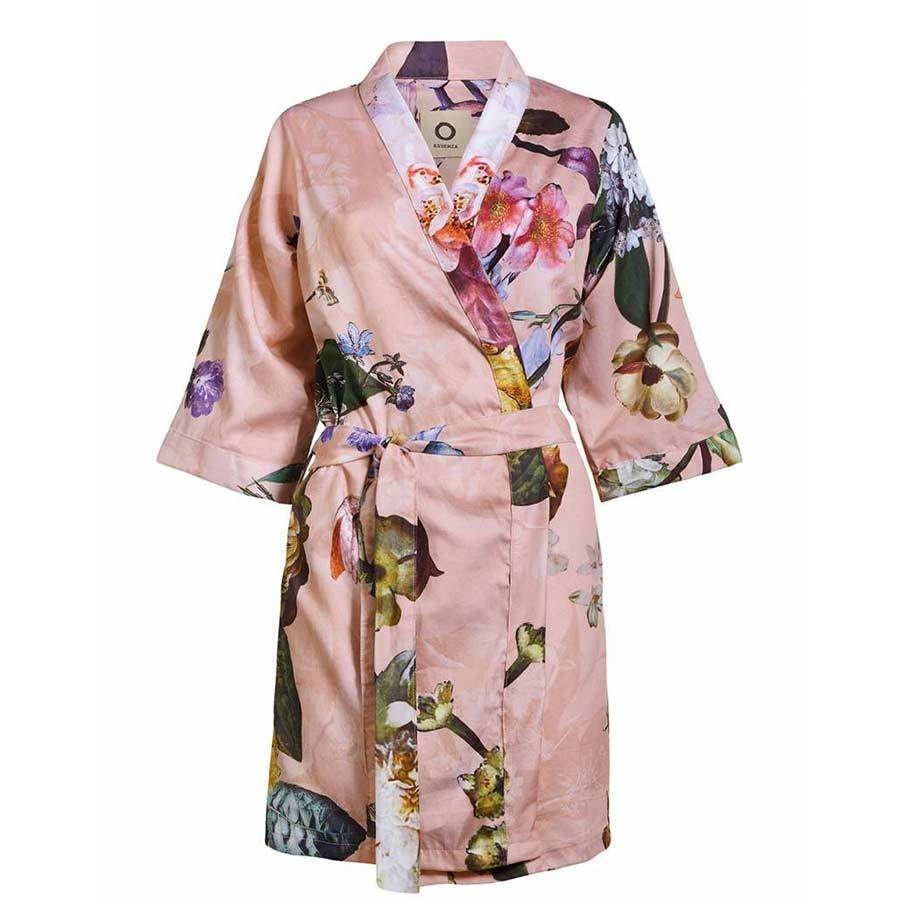 Wikoan Badjas voor dames, lichte ochtendjas, zachte kimono, robe, huisjas, badjas, loungewear, nachtkleding met zakken, voor alle seizoenen, S-XXL, kobaltblauw, L