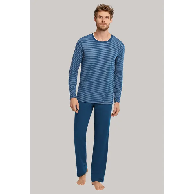 Schiesser heren pyjama lang 174528 admiraal 56/XXL