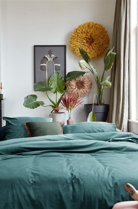 At Home by BeddingHouse Tender Dekbedovertrek - Blauwgroen 140x200/220