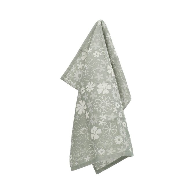 Bunzlau Castle Flowerbed theedoek 65x65 Dark Green