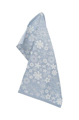 Bunzlau Castle Theedoek Flowerbed Grey-Blue