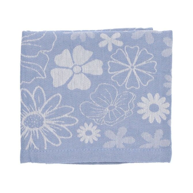 Bunzlau Castle Theedoek Flowerbed Grey-Blue