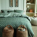 Rivièra Maison Rivièra Maison Dekbedovertrek Woven Wool Groen 140x200/220 cm