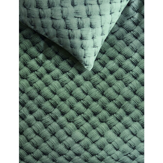 Rivièra Maison Dekbedovertrek Woven Wool Groen 240x200/220 cm