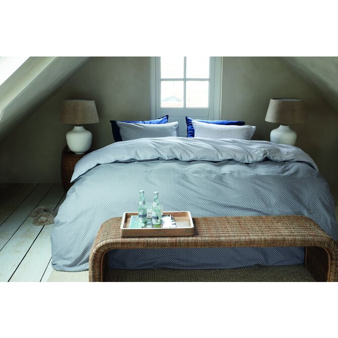 Rivièra Maison Dekbedovertrek Emery Blauwgrijs 260x200/220 cm