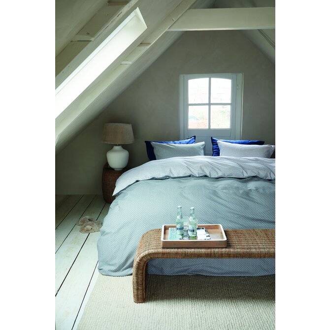 Rivièra Maison Dekbedovertrek Emery Blauwgrijs 200x200/220 cm