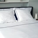 Dommelin Dommelin Dekbedovertrek Cortina Percal 200TC Wit-Antraciet 240x200/220 cm