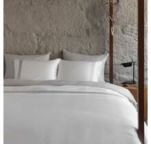 Dommelin Dekbedovertrek Listra Satijn 300TC Wit-Zilver 140x200/220 cm