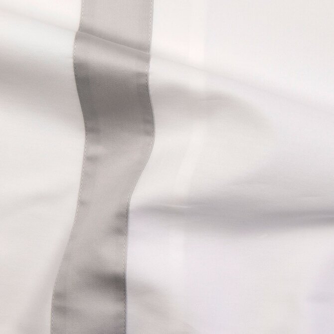 Dommelin Dekbedovertrek Listra Satijn 300TC Wit-Zilver 140x200/220 cm