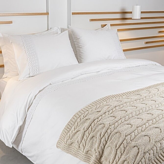 Dommelin Dekbedovertrek Lace Percal 200TC Wit 140x200/220 cm