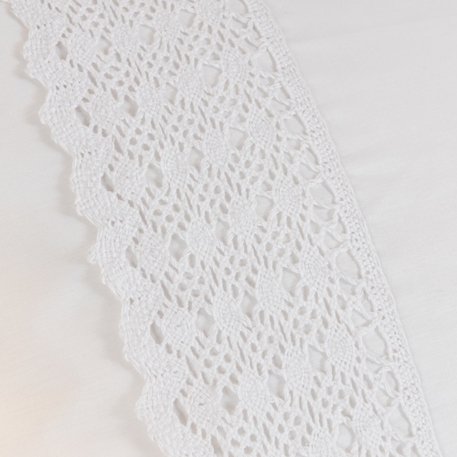 Dommelin Dommelin Dekbedovertrek Lace Percal 200TC Wit 260x200/220 cm afbeelding