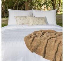 Dommelin  Dekbedovertrek Ajour Stripes Percal 200TC Wit 240x200/220 cm