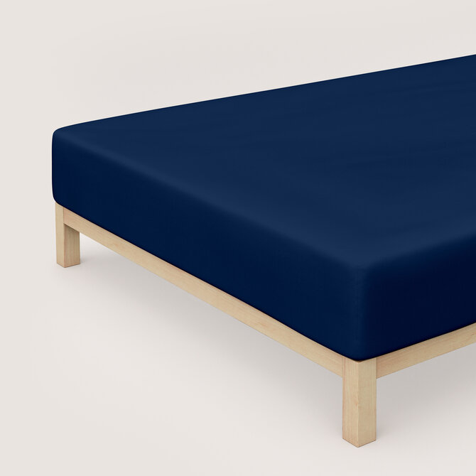 Schlafgut Pure Jersey Boxspring Hoeslaken L - 140x200 - 160x220 570 Blue Deep
