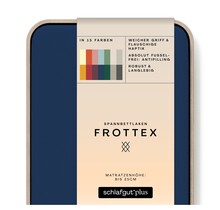 Schlafgut Badstof Hoeslaken S - 90x190 - 100x200 570 Blue Deep