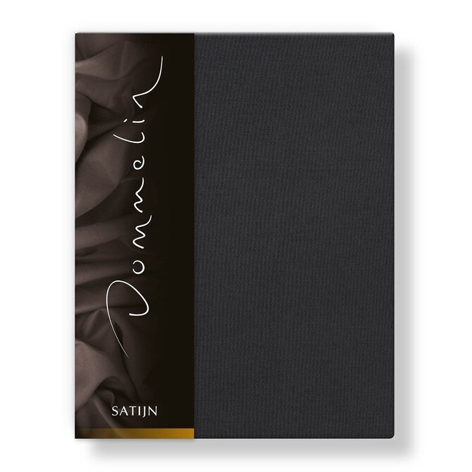 Dommelin Hoeslaken Uni Satijn 300TC 556 Steenkool 105x210/30