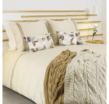 Dommelin Dekbedovertrek Listra Satijn 300TC Beige-Kaki 200x200/220 cm