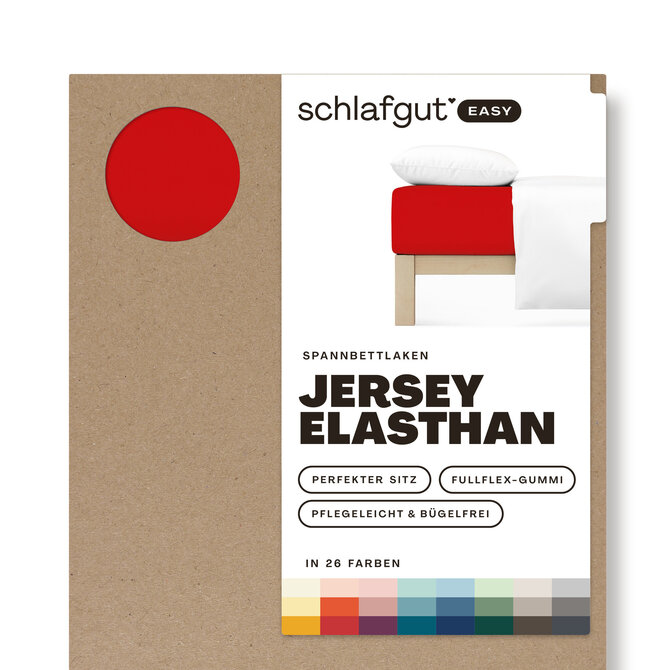 Schlafgut EASY Jersey Elasthan Hoeslaken S - 90x190 - 100x220 285 Red Deep