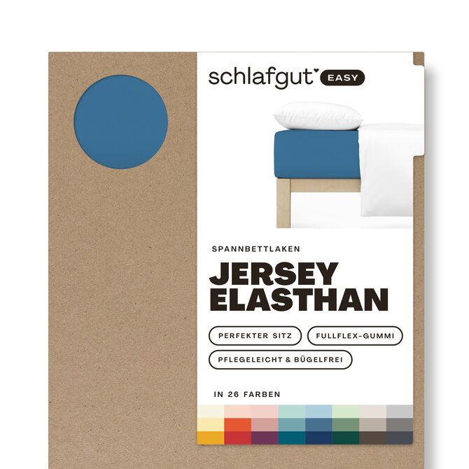 Schlafgut EASY Jersey Elasthan Hoeslaken S - 90x190 - 100x220 615 Blue Mid