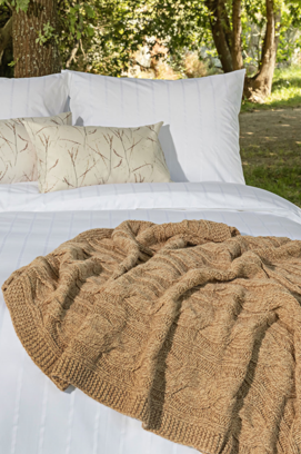 Dommelin Plaid Braid Wol Mix Cappuccino 90x150 cm