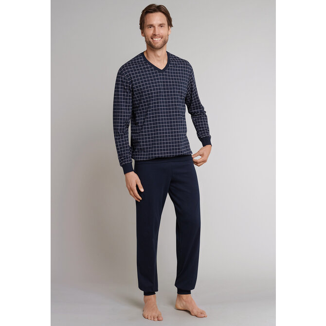 Schiesser Pyjama 159618 heren donkerblauw  54/XL