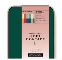 Schlafgut Soft Contact Jersey Flanel Hoeslaken XL - 180x200 - 200x200 690 Green Deep