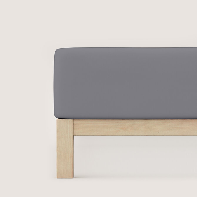 Schlafgut Pure Jersey Boxspring Hoeslaken S - 90x190 - 100x220 128 Grey Mid