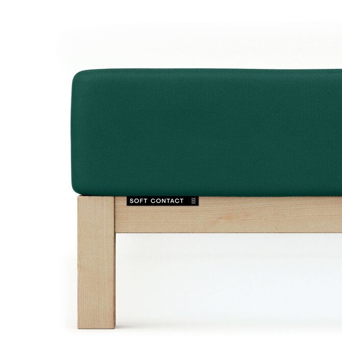 Schlafgut Soft Contact Jersey Flanel Hoeslaken L - 140x200 - 160x200 690 Green Deep