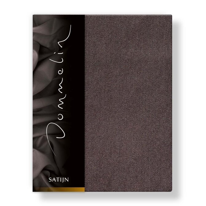 Dommelin Hoeslaken Uni Satijn 300TC 557 Bruin 120x200/30