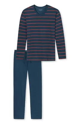 Schiesser Pyjama 159622 heren blauw/rood